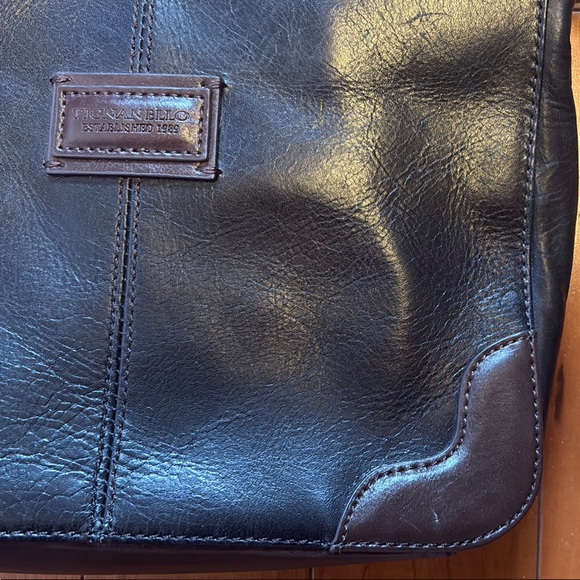 Tignanello Black and Brown Leather Shoulder Bag with Adjustable Strap - Picture 2 of 8